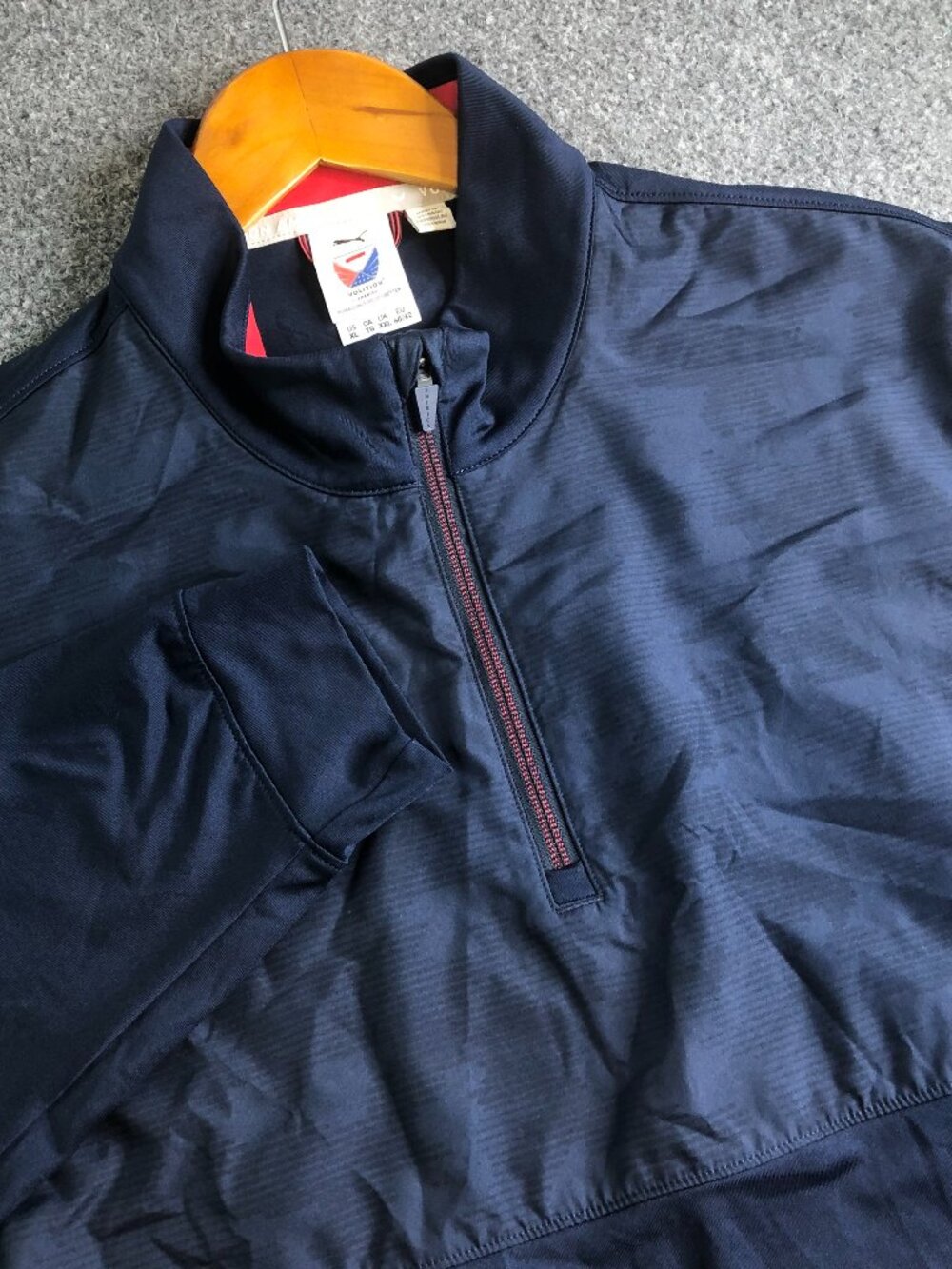 Puma Pullover Mens Extra Large Blue 1/4 Zip Golf Performance Volition Stars Logo